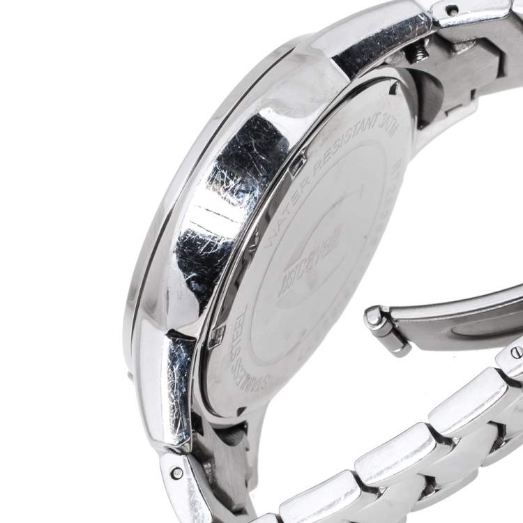 Pre Owned Just Cavalli Silver Stainless Steel R7253661115 Men's Wristwatch 41 mm