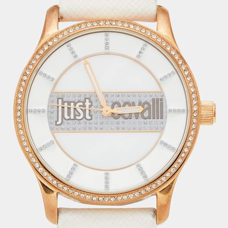Pre Owned Just Cavalli Mother of pearl Rose Gold Plated Stainless Steel R7251127501c Women's Wristwatch 38 mm