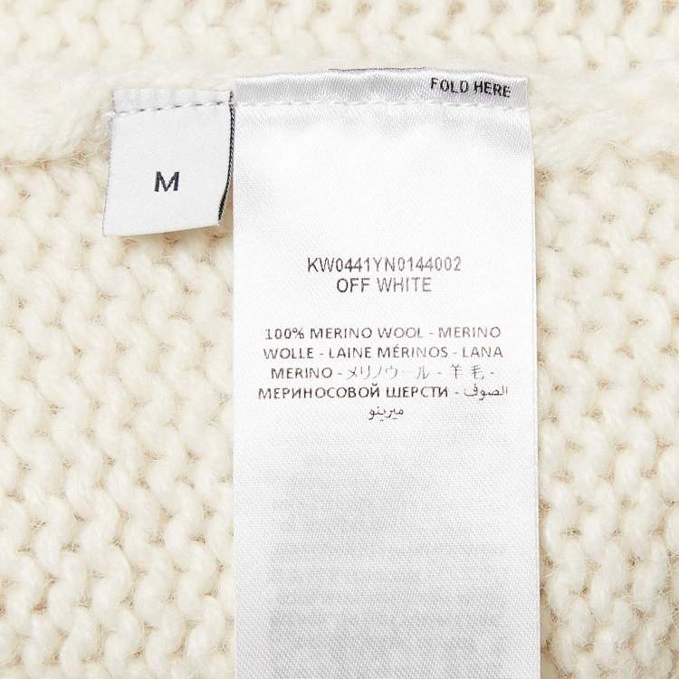 Pre Owned JW Anderson Off-White Wool Patch Pocket Detail High Neck Sweater M