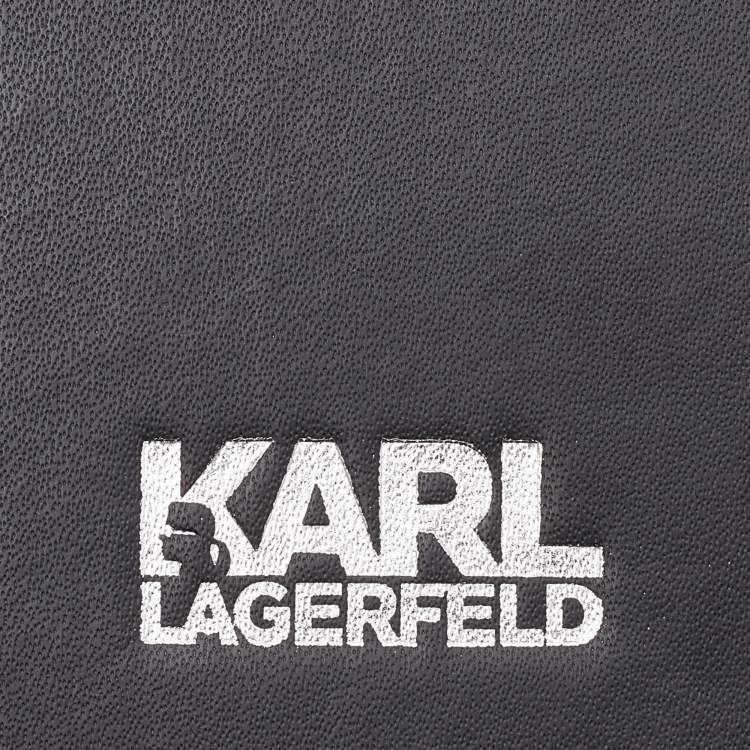 Pre Owned Karl Lagerfeld Ikonik Silver Tone Book and Pen Set