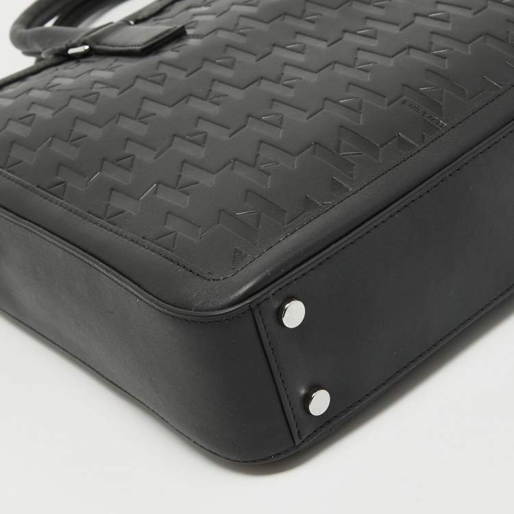Pre Owned Karl Lagerfeld Black Leather K/Loom Briefcase