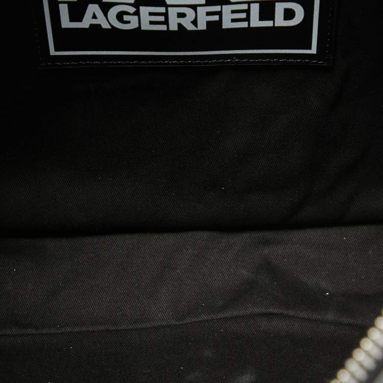 Pre Owned Karl Lagerfeld Black Leather K/Loom Briefcase