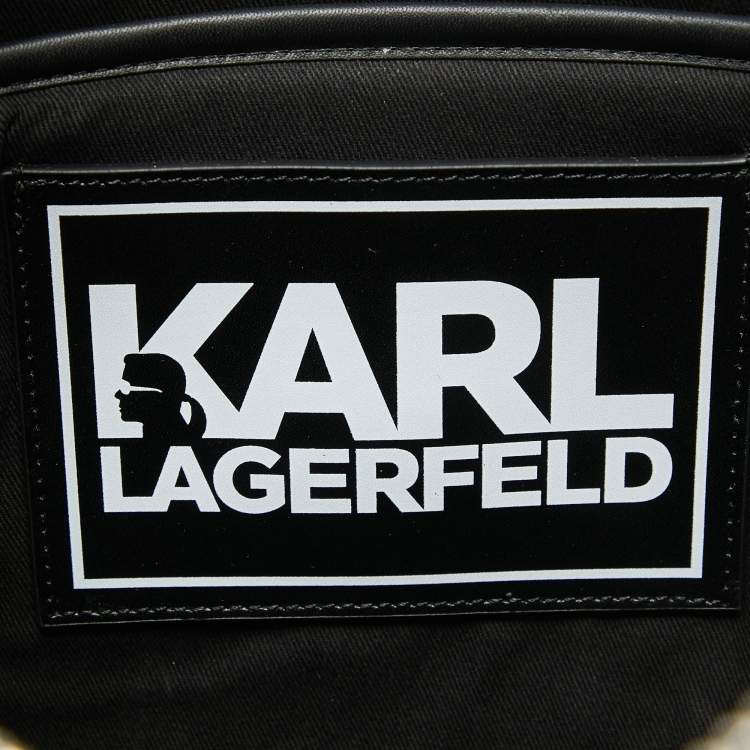 Pre Owned Karl Lagerfeld Black Leather K/Loom Briefcase