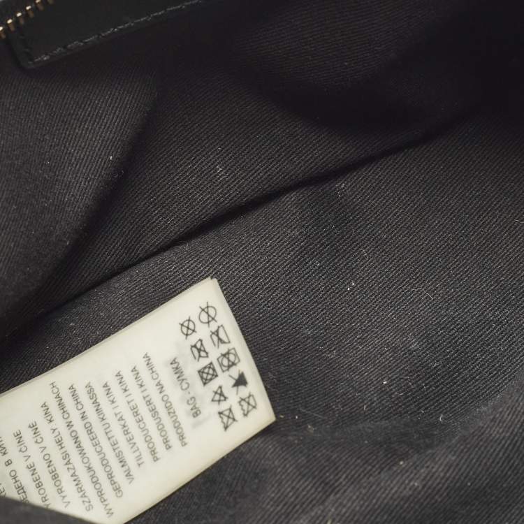 Pre Owned Karl Lagerfeld Double Zip Black Leather Belt Bag