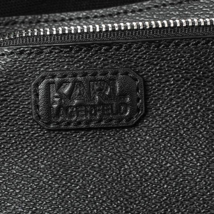 Pre Owned Karl Lagerfeld Black Coated Canvas Rue St-Guillaume Weekender Duffel Bag