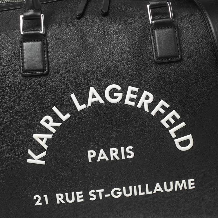 Pre Owned Karl Lagerfeld Black Coated Canvas Rue St-Guillaume Weekender Duffel Bag