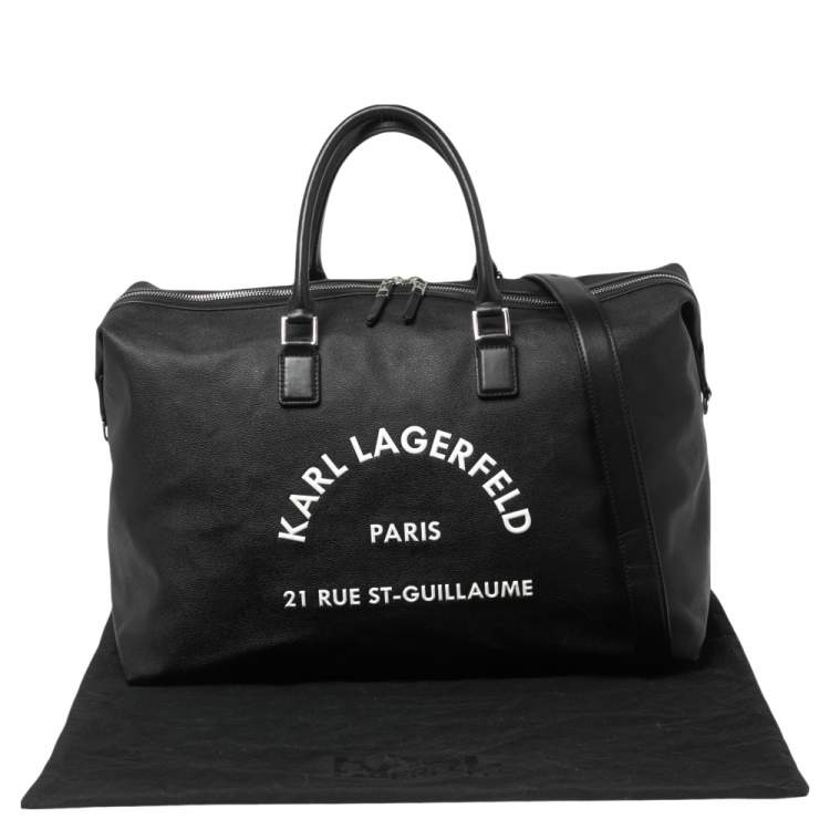 Pre Owned Karl Lagerfeld Black Coated Canvas Rue St-Guillaume Weekender Duffel Bag