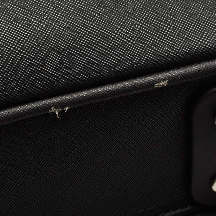 Pre Owned Karl Lagerfield Black Coated Canvas K/IKONIC Trolley bag