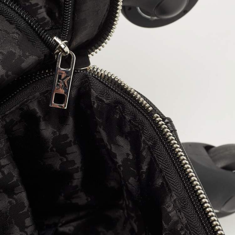 Pre Owned Karl Lagerfield Black Coated Canvas K/IKONIC Trolley bag
