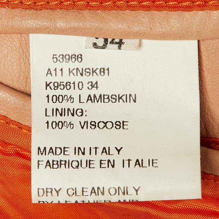 مملوكة مسبقًا Kenzo Homme Peach Leather Two Buttoned Jacket XXL