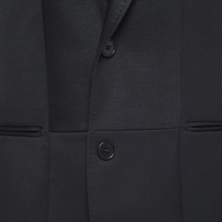 مملوكة مسبقًا Kenzo Homme Black Wool Blend Single Breasted Mid-Length Blazer L