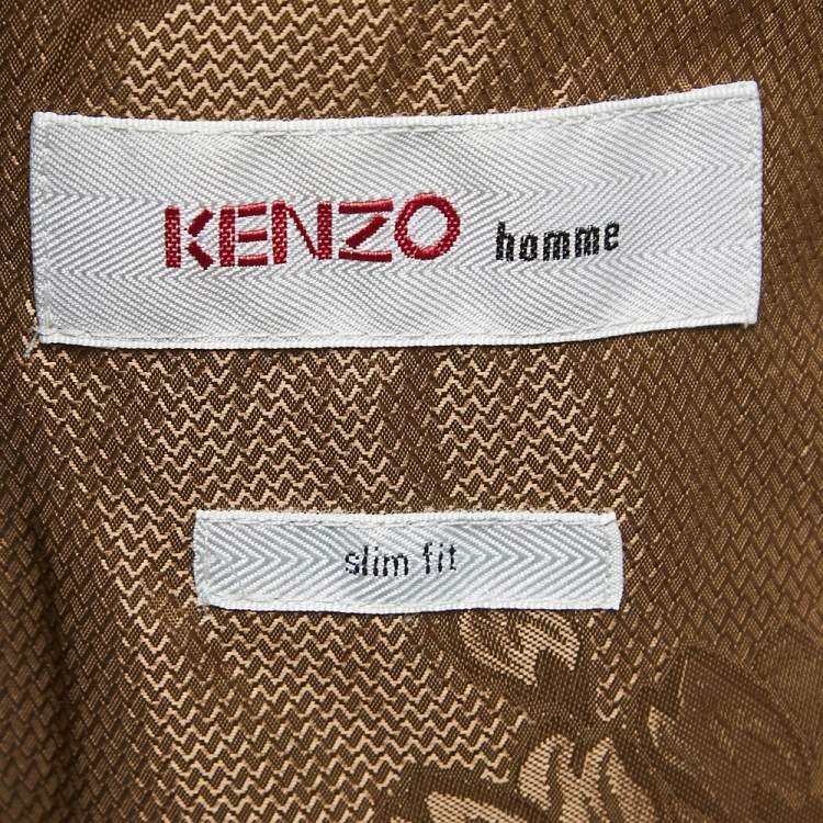 مملوكة مسبقًا Kenzo Homme Black Wool Blend Single Breasted Mid-Length Blazer L
