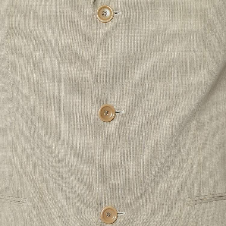 Pre Owned Kenzo Homme Beige Wool Tailored Suit XL