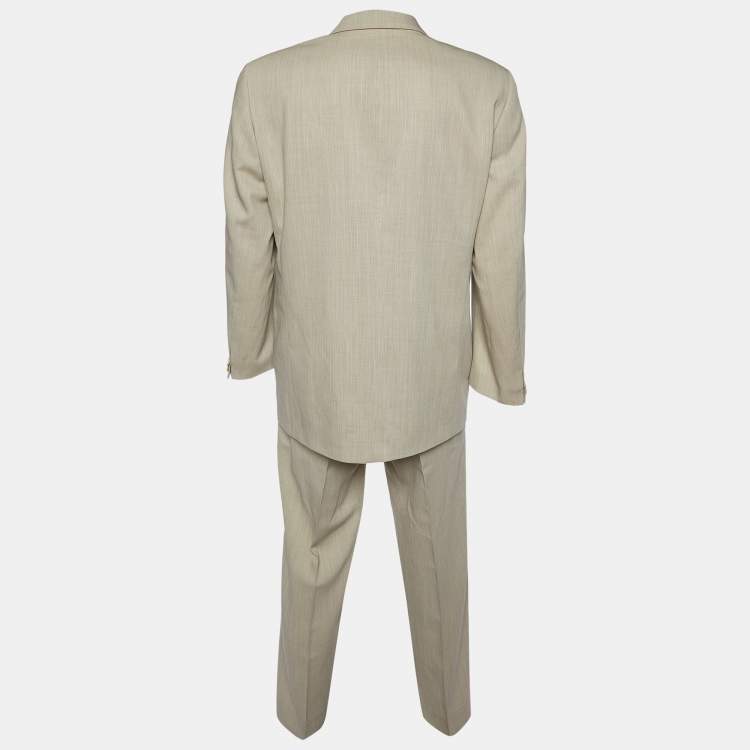 Pre Owned Kenzo Homme Beige Wool Tailored Suit XL