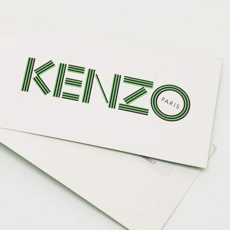 Pre Owned Kenzo Navy Blue/White Nylon Tiger Embroidered Belt Bag