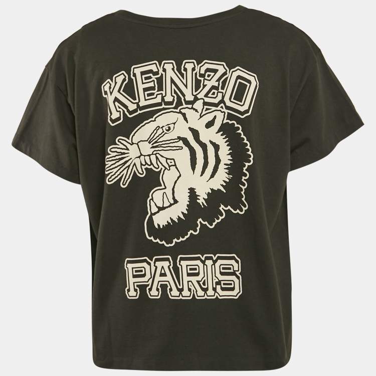 Pre Owned Kenzo Black Graphic Print Cotton Boxy T-Shirt M