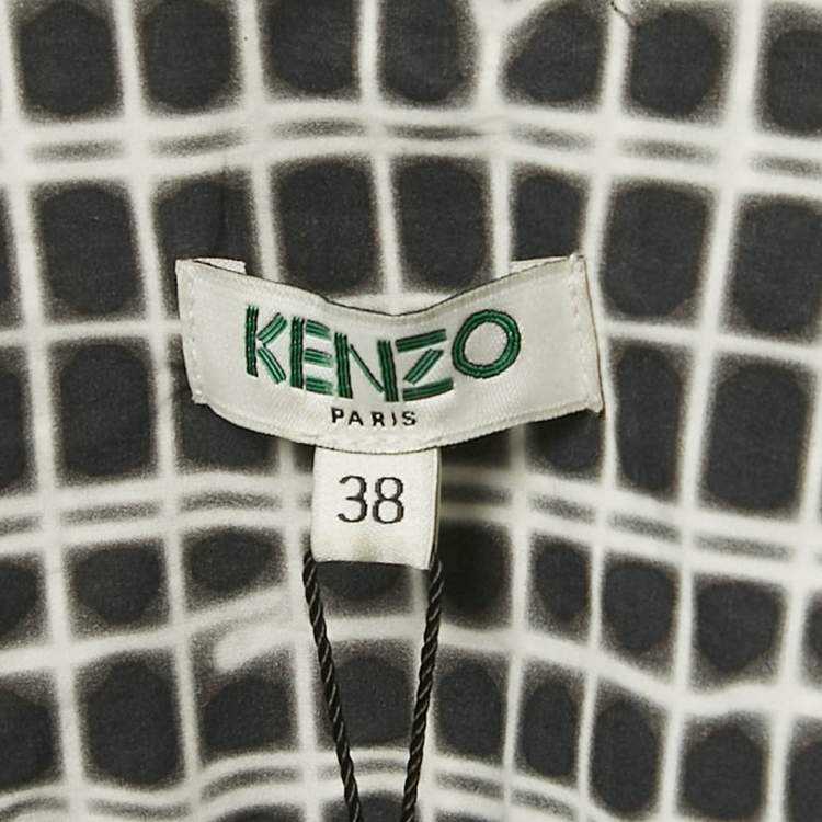 Pre Owned Kenzo Black/White Printed Cotton Button Front Shirt S