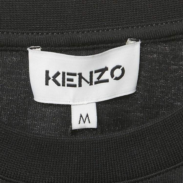 Pre Owned Kenzo Black K-Tiger Jersey Loose Fit T-Shirt M