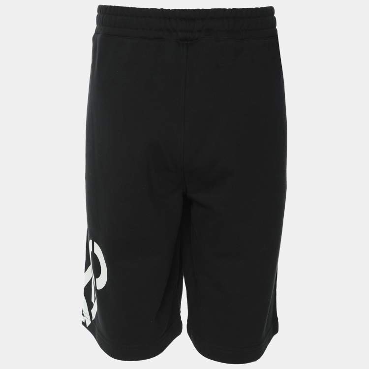Pre Owned Kenzo Black Jersey Logo Print Short L
