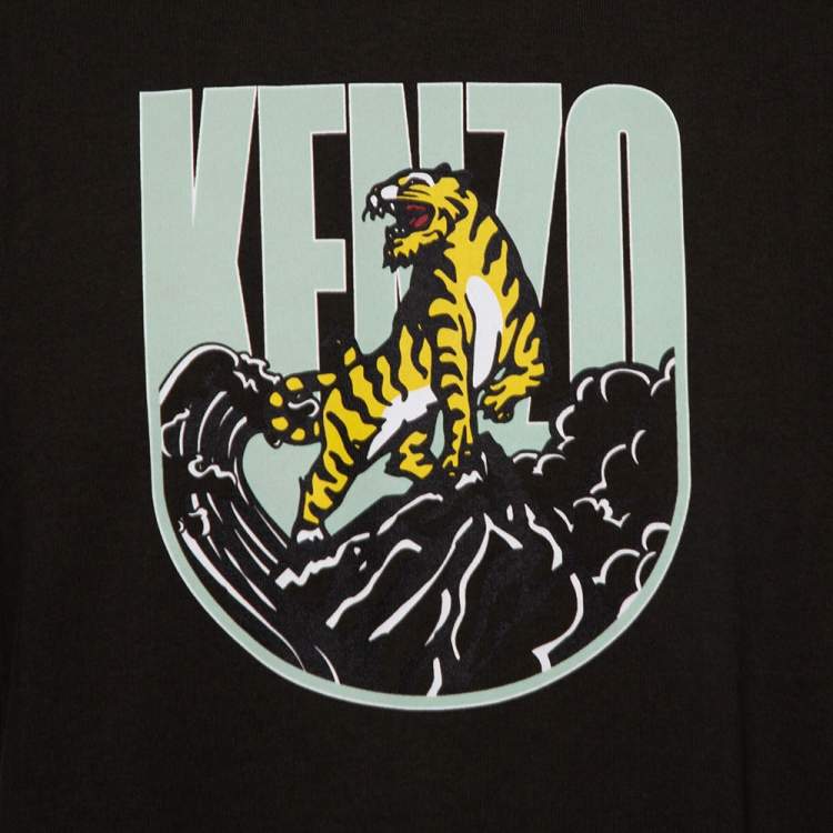 Pre Owned Kenzo Green Cotton Tiger Mountain Capsule Expedition T-Shirt XL