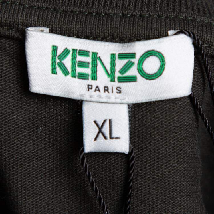 Pre Owned Kenzo Green Cotton Tiger Mountain Capsule Expedition T-Shirt XL