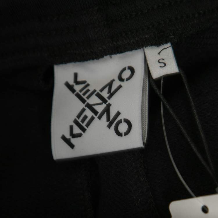 مملوكة مسبقًا Kenzo Black Logo Print Cotton Track Pants S