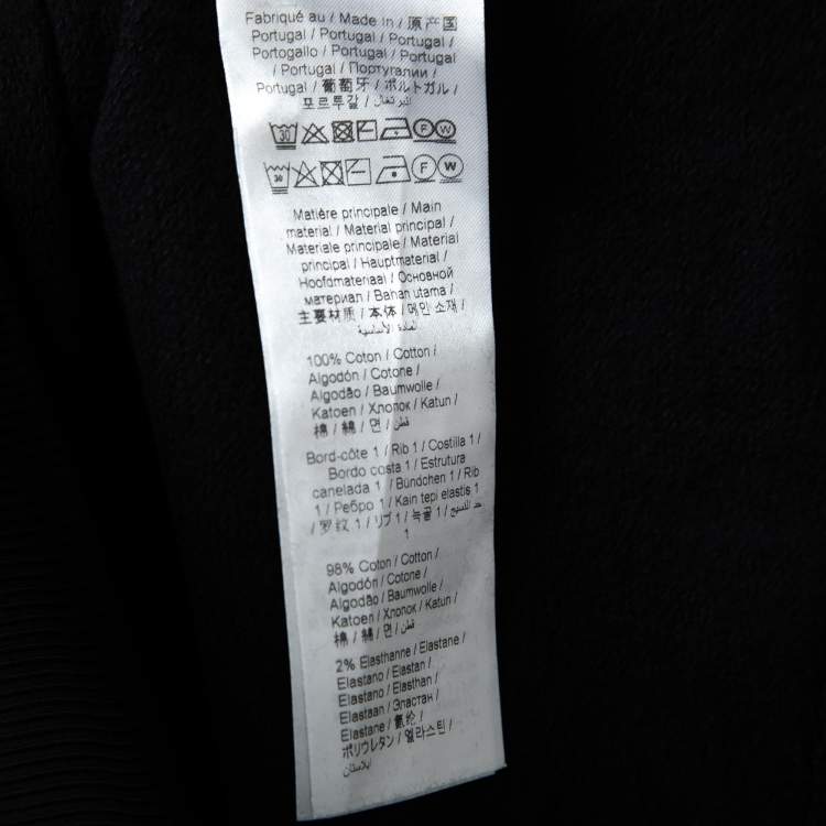 Pre Owned Kenzo Black Tiger Logo Embroidered Cotton Sweatshirt S