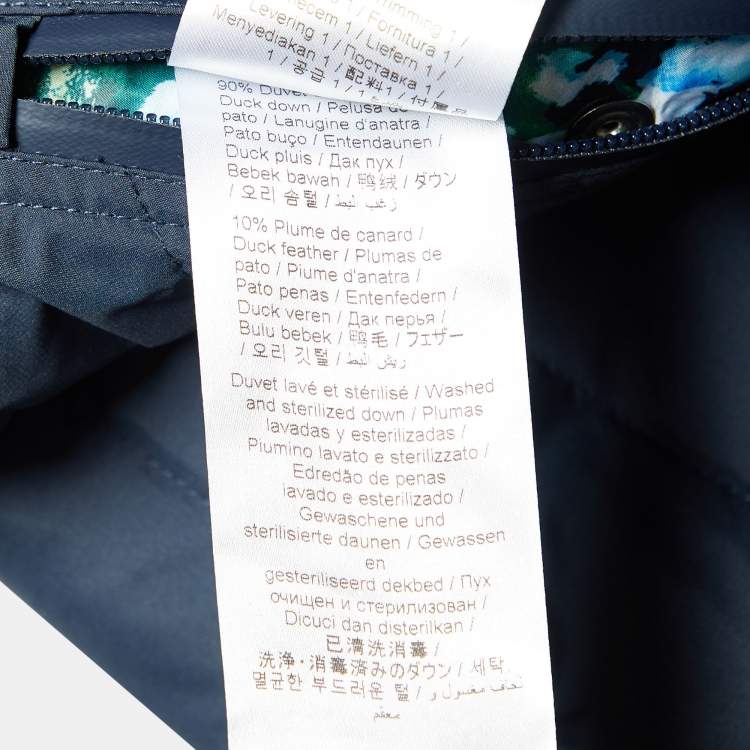Pre Owned Kenzo Blue Printed Quilted Reversible Jacket M