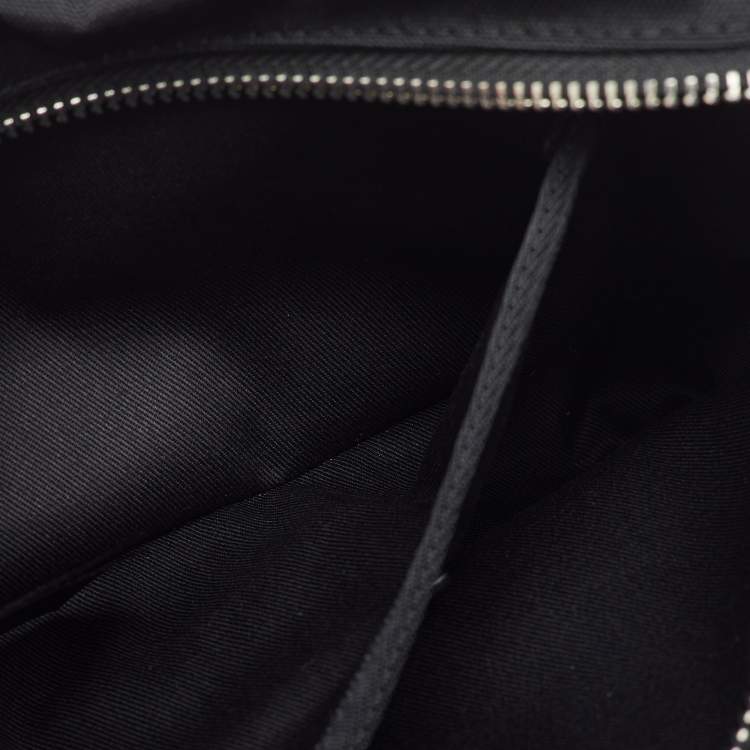 Pre Owned Kenzo Black Fabric Tiger Varsity Embroidered Crossbody Bag