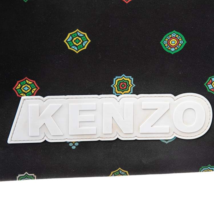 Pre Owned Kenzo x H&M Multicolor Animal Print And Geometric Pattern Nylon Pouch
