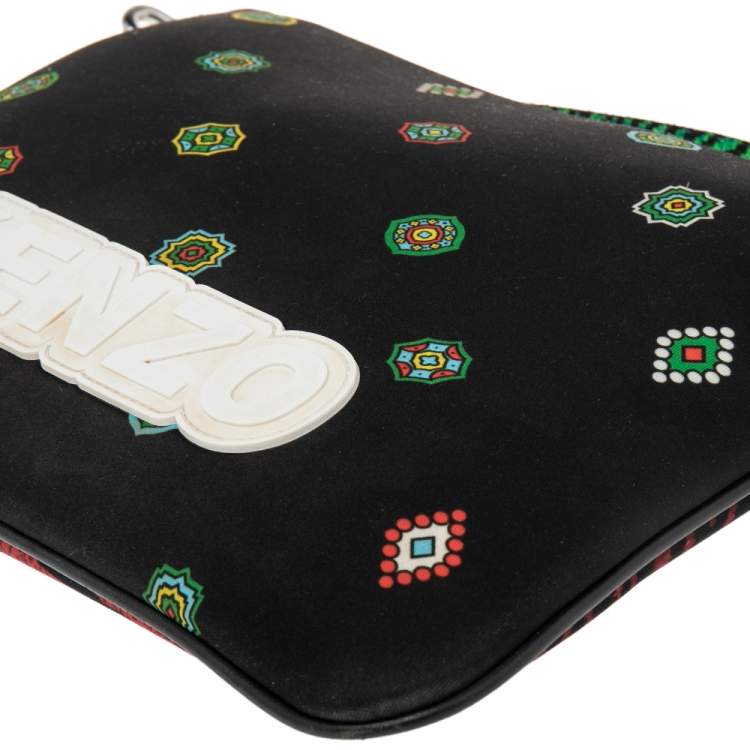 Pre Owned Kenzo x H&M Multicolor Animal Print And Geometric Pattern Nylon Pouch