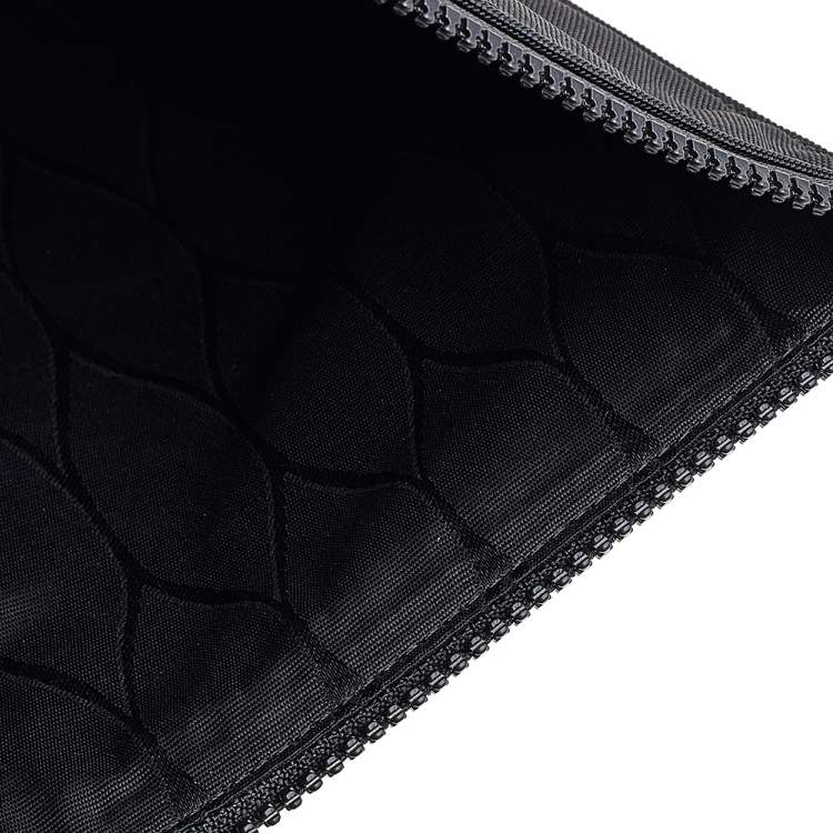 Pre Owned Kenzo Black Nylon Logo Embroidered Pouch