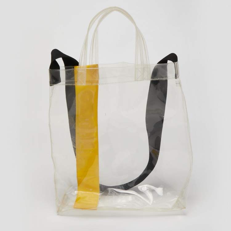 Pre Owned Kenzo Yellow/Clear PVC and Rubber Logo Shopper Tote
