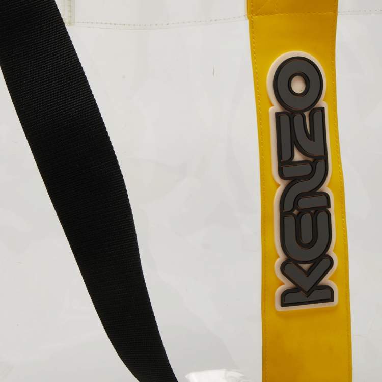 Pre Owned Kenzo Yellow/Clear PVC and Rubber Logo Shopper Tote