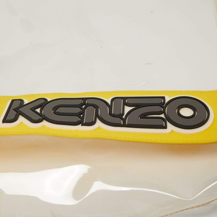 Pre Owned Kenzo Yellow/Clear PVC and Rubber Logo Shopper Tote