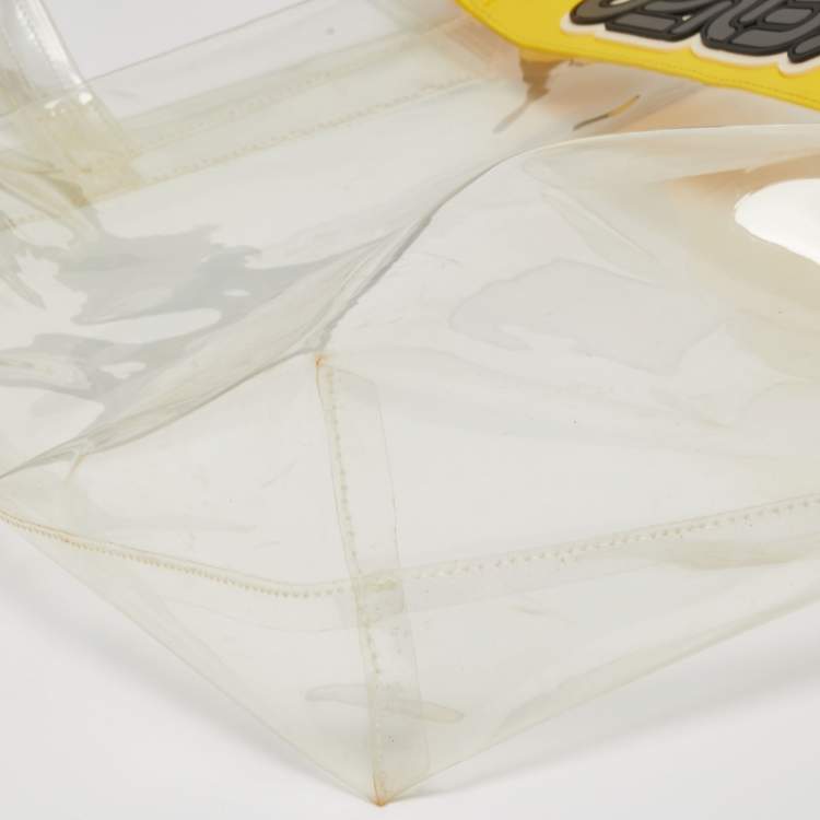 Pre Owned Kenzo Yellow/Clear PVC and Rubber Logo Shopper Tote