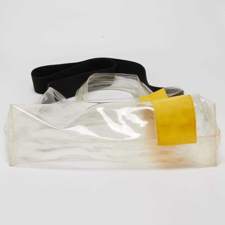 Pre Owned Kenzo Yellow/Clear PVC and Rubber Logo Shopper Tote