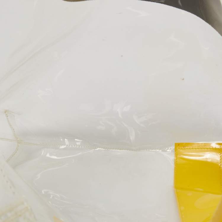 Pre Owned Kenzo Yellow/Clear PVC and Rubber Logo Shopper Tote