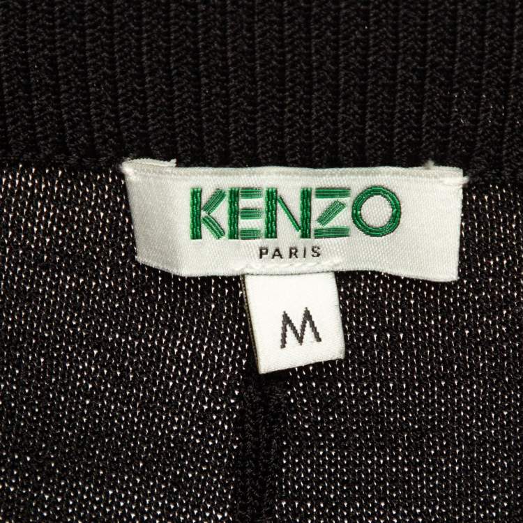 Pre Owned Kenzo Black Jersey Contrast Trimmed Joggers M