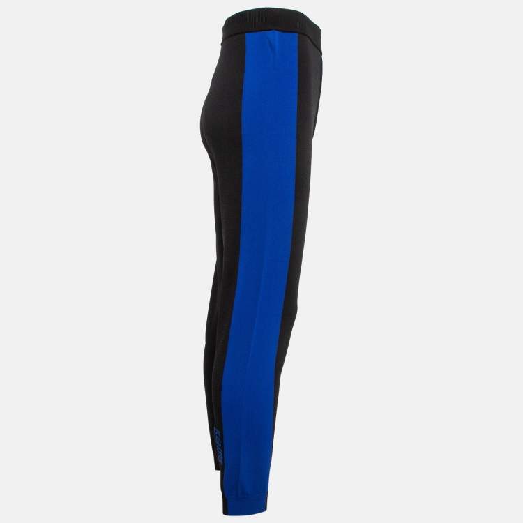 Pre Owned Kenzo Black Jersey Contrast Trimmed Joggers M