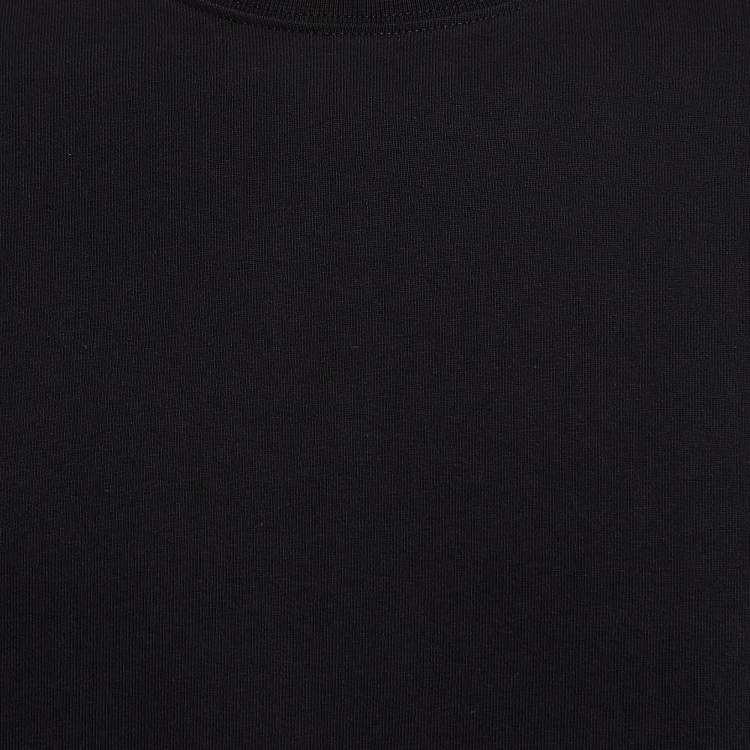 Pre Owned Kenzo Black Logo Print Cotton Knit Crew Neck T-Shirt M