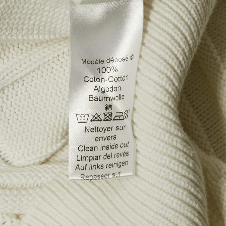 Pre Owned Kenzo White Statue Of Liberty Print Textured Knit Sweater S