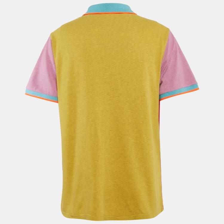 Pre Owned Kenzo Multicolor Colorblocked Cotton Pique Polo T-Shirts XL