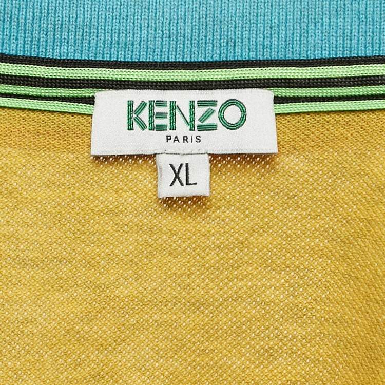 Pre Owned Kenzo Multicolor Colorblocked Cotton Pique Polo T-Shirts XL