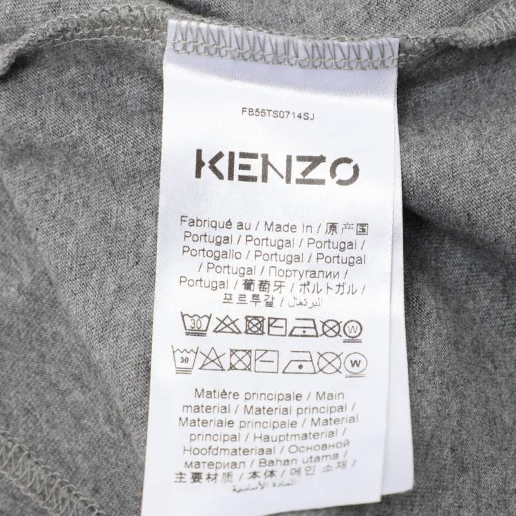 Pre Owned Kenzo x Kansai Yamamoto Grey Three Tiger Print Cotton T-Shirt M