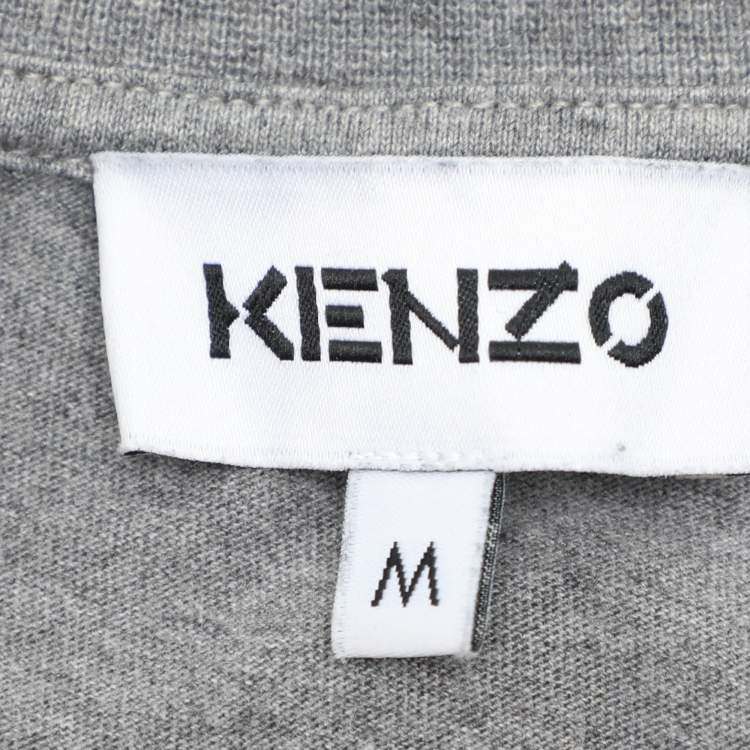 Pre Owned Kenzo x Kansai Yamamoto Grey Three Tiger Print Cotton T-Shirt M