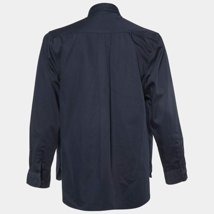 Pre Owned Kenzo Midnight Blue Tiger Embroidered Cotton Polo Shirt M