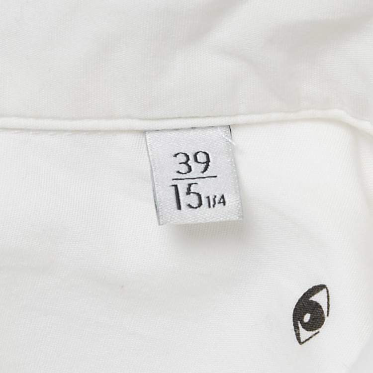 Pre Owned Kenzo White Eye Print Cotton Button Front Shirt M