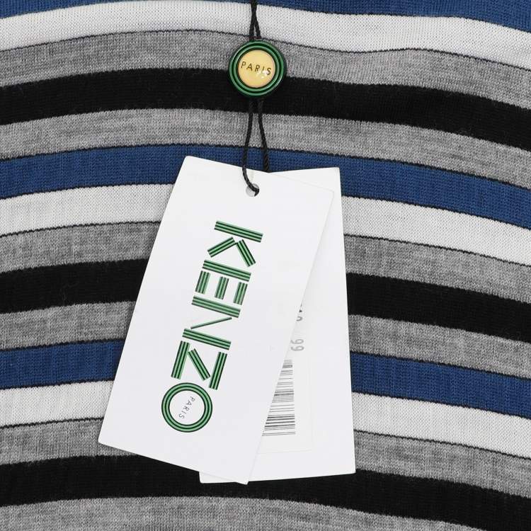 Pre Owned Kenzo Multicolor Striped Wool Blend Sweater XS