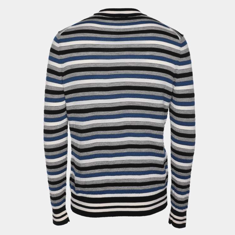 Pre Owned Kenzo Multicolor Striped Wool Blend Sweater XS
